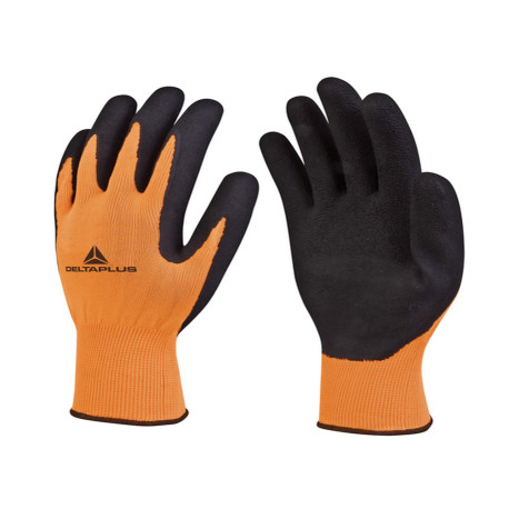 Guanti Apollon VV733 - poliestere - palmo in schiuma di lattice - taglia 09 - arancio fluo/nero - Deltaplus