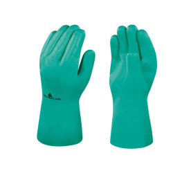 Guanti da lavoro industriale Nitrex 801 - nitrile floccato cotone - taglia 08 - verde - Deltaplus