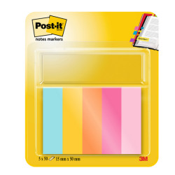 Segnapagina Post-it - 670-5JA-EU - in carta - 12,7 x 44 mm - 5 colori assortiti - Post-it - conf. 250 pezzi