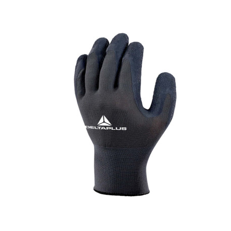 Guanti da lavoro VE630 - poliestere - palmo lattice - taglia 08 - grigio/nero - Deltaplus