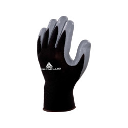 Guanti di precisione VE712GR - poliestere - palmo in nitrile - taglia 08 - nero/grigio - Deltaplus