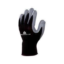 Guanti di precisione VE712GR - poliestere - palmo in nitrile - taglia 09 - nero/grigio - Deltaplus