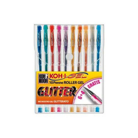KOH-I-NOOR GEL SPARKLING - Penna a sfera - inchiostro gel - 0.7 mm (pacchetto di 10)