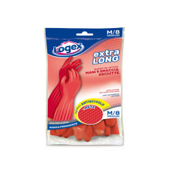 Guanti in lattice Extralong - taglia M - rosso - Logex Professional