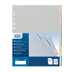Separatore - 6 tacche personalizzabili - PP - 22x30 cm - grigio - Favorit