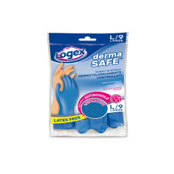 Guanti in nitrile Dermasafe - taglia L - blu - Logex Professional