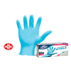 Guanti in nitrile non talcato - per uso medicale - taglia XL - azzurro - Logex Professional - scatola 100 pezzi