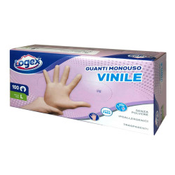 Guanti monouso - in vinile non talcato - tg. M/L - Logex Professional - conf.100 pezzi