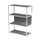 Libreria 4 ripiani Modular - 90 x 44 x 122 cm - struttura metal bianco - antracite