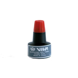 Inchiostro per cuscinetti - a base alcool - 30 gr - rosso - Viva