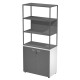 Libreria alta metal + armadio basso Essence - 90 x 46 x 204 cm - Bianco/antracite/antracite/antracit