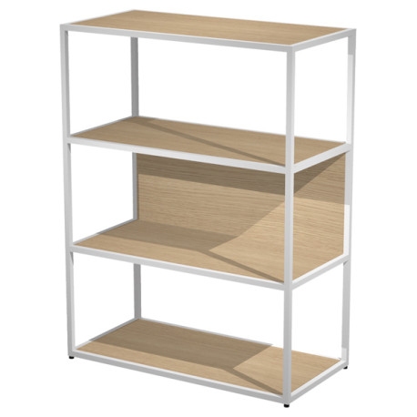 Libreria media a giorno Essence - 90 x 44 x 119 cm - Rovere/bianco