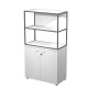 Libreria media Metal + armadio basso Essence - 90 x 46 x 165 cm - Bianco/bianco/bianco/antracite