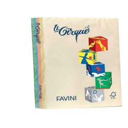 Carta Le Cirque - A4 - 80 gr - mix 5 colori pastello - Favini - conf. 500 fogli