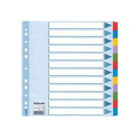 Intercalare Mylar -12 tasti colorati - A4 - Esselte