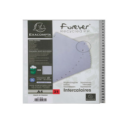 Intercalare numerico - 31 tasti - A4 - PP riciclato - grigio - Exacompta