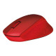 Logitech M330 SILENT PLUS - Mouse - 3 pulsanti - senza fili - 2.4 GHz - ricevitore wireless USB - rosso
