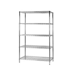 Kit scaffale Archimede - 5 ripiani - 60 x 90 x 200 cm - acciaio cromato - Serena Group