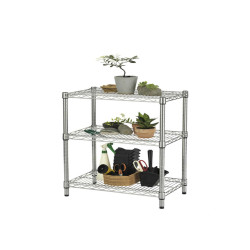 Kit scaffale Archimede Outdoor - 3 ripiani - 36 x 60 x75 cm - acciaio zincato - cromato - Serena Group