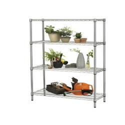 Kit scaffale Archimede Outdoor - 4 ripiani - 36 x 90 x 137 cm - acciaio zincato - cromato - Serena Group