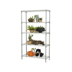 Kit scaffale Archimede Outdoor - 5 ripiani - 36 x 90 x 177 cm - acciaio zincato - cromato - Serena Group