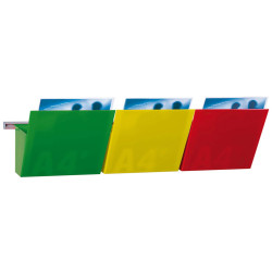 Kit Vision Kanban - larghezza 75 cm - 3 tasche A4 (rosso, giallo, verde) - Studio T
