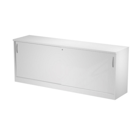 Mobile basso AgorA' - con ante scorrevoli - 185x46x73cm - bianco - Artexport