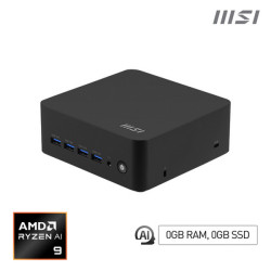 MSI Cubi Z AI 8M AMD Ryzen 9 8945HS Barebone, 0.9L sized PC, Mini PC barebone, AMD SoC, Collegamento ethernet LAN, Wi-Fi 6E (80