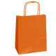 Shopper Twisted - maniglie cordino - 26 x 11 x 35 cm - carta kraft - arancio - Mainetti Bags - conf. 25 pezzi