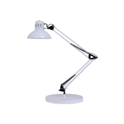 Lampada da tavolo Architect - a fluorescenza - 42 x 39 cm - base diametro 20 cm - 11 W - bianco - Alba