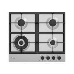 Beko HIAW64225SXE - Piano cottura a gas - 4 piastre - Nicchia - larghezza: 56 cm - profondità 49 cm - inox