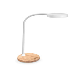 Lampada Flex Desk - a led - con base in legno - bianco - Cep