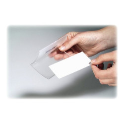 DURABLE - Badge per il nome - per 40 x 75 mm - clip, spilla - trasparente (pacchetto di 25)