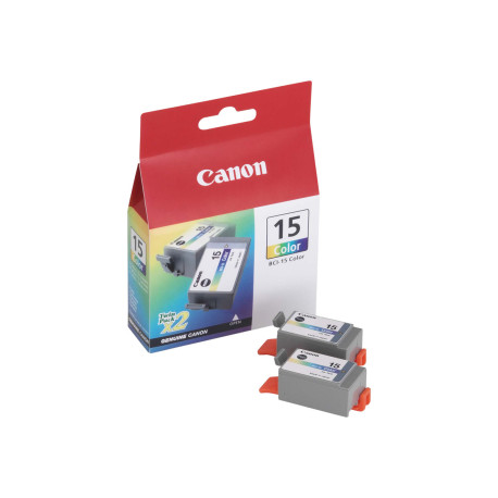 Canon BCI-15 Colour Twin Pack - Confezione da 2 - 7.5 ml - colore (ciano, magenta, giallo) - originale - serbatoio inchiostro -