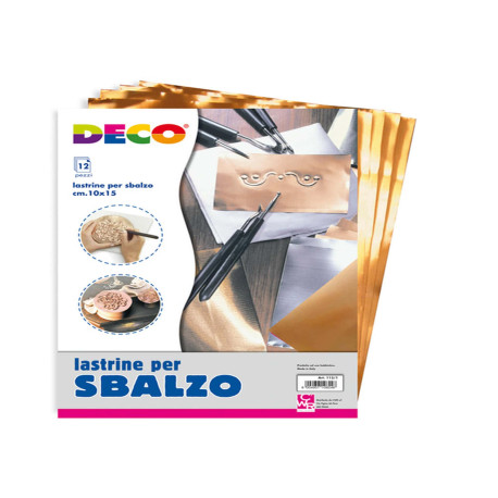 Lastre alluminio/rame - 20 x 30 cm - Deco - conf.12 pezzi