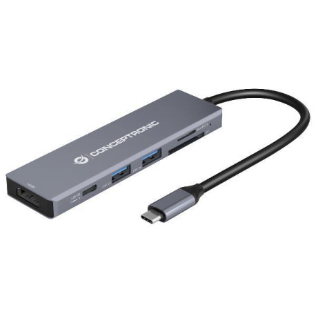 Conceptronic DOCKING STATION 6-IN-1 USB 3.2 Gen 1 - 2x USB 3.0, 100W USB PD, 4K 60Hz HDMI, SD, TFMicroSD