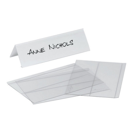 DURABLE - Badge per il nome - per scrivania - per 61 x 210 mm - trasparente (pacchetto di 10)