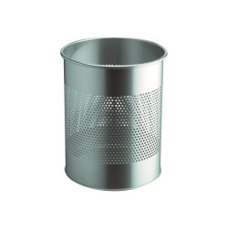 DURABLE - Cestino della spazzatura - rotondo - 15 L - acciaio - argento