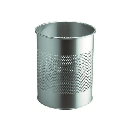 DURABLE - Cestino della spazzatura - rotondo - 15 L - acciaio - argento