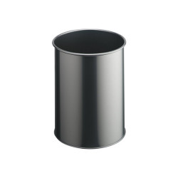 DURABLE - Cestino della spazzatura - rotondo - 15 L - acciaio - argento
