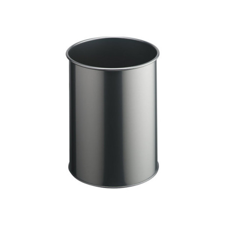 DURABLE - Cestino della spazzatura - rotondo - 15 L - acciaio - argento