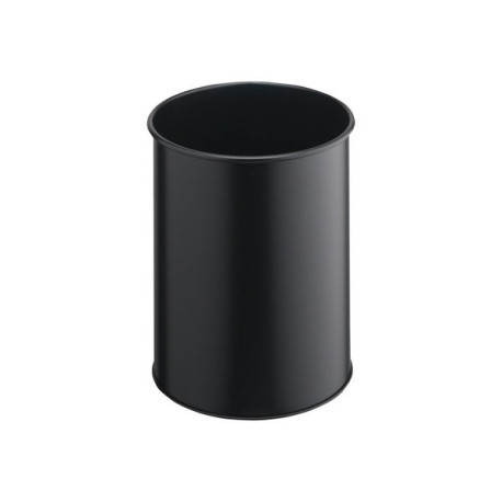 DURABLE - Cestino della spazzatura - rotondo - 15 L - acciaio - nero