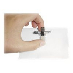 DURABLE - Porta badge - per 54 x 90 mm - clip, spilla - trasparente (pacchetto di 25)