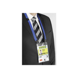DURABLE - Porta badge - per A6 - cordino - cordino blu scuro
