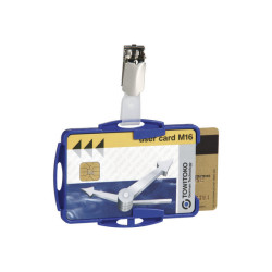 DURABLE - Porta biglietto da visita - per 54 x 85 mm - clip - blu (pacchetto di 25)