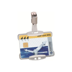 DURABLE - Porta biglietto da visita - per 54 x 85 mm - clip - trasparente (pacchetto di 25)