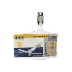 DURABLE - Porta biglietto da visita - per 54 x 85 mm - clip - trasparente (pacchetto di 25)