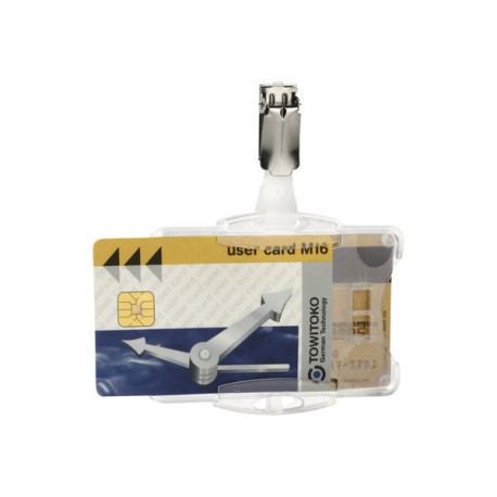 DURABLE - Porta biglietto da visita - per 54 x 85 mm - clip - trasparente (pacchetto di 25)