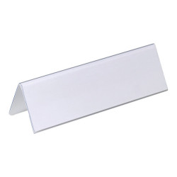DURABLE - Porta nome - per scrivania - per 122 x 210 mm, 61 x 210 mm - fronte e retro - trasparente (pacchetto di 25)