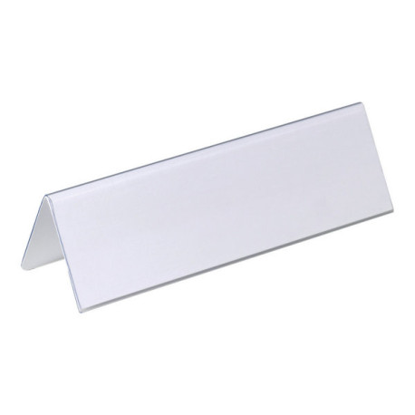 DURABLE - Porta nome - per scrivania - per 122 x 210 mm, 61 x 210 mm - fronte e retro - trasparente (pacchetto di 25)